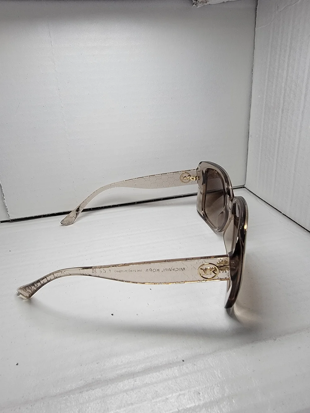 Michael Kors Champagne Beige Square Sunglasses with Brown Gradient Lenses